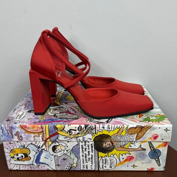 Jeffrey Campbell Popular Square-Toe Heel Pump in Rust Neoprene Size 6 - Picture 5 of 6